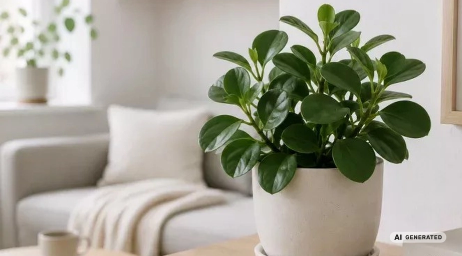 peperomia-tepolistna-w-stylu-skandynawskim Rośliny do wnętrz w stylu skandynawskim. Dzięki nim stworzysz jasne i przytulne wnętrze