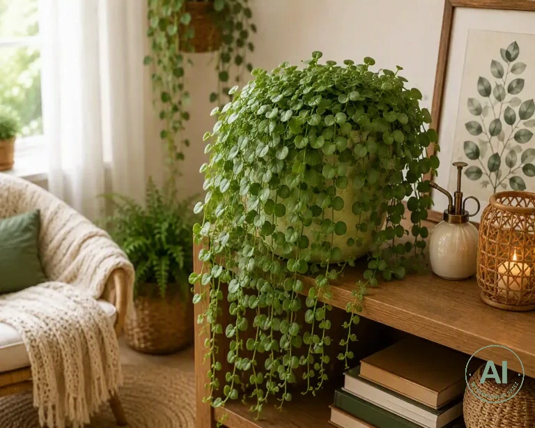 Dischidia-nummularia-w-stylu-boho-1 Rośliny do wnętrz boho. Te gatunki tworzą niesamowity klimat