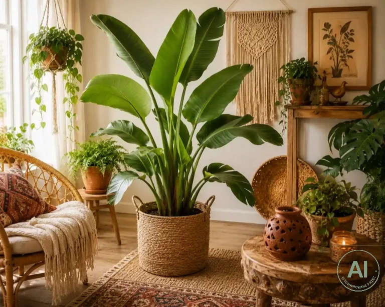 bananowiec-wnetrze-boho-1 Rośliny do wnętrz boho. Te gatunki tworzą niesamowity klimat