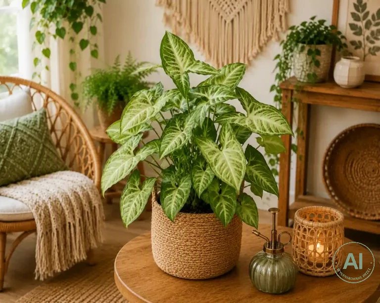 syngonium-wnetrze-boho-1 Rośliny do wnętrz boho. Te gatunki tworzą niesamowity klimat